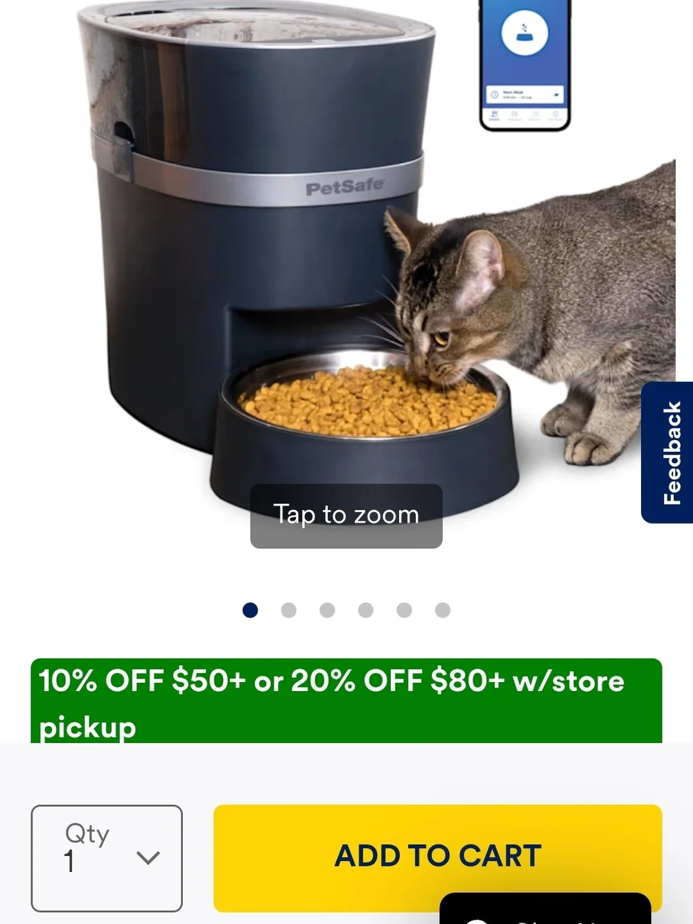 PetSafe Automatic Cat Feeder in Dark Gray and Silver